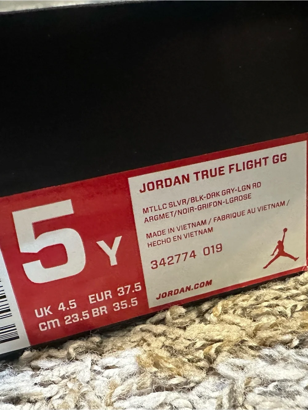 Jordan Kids High-Top Sneakers in Gray and Red